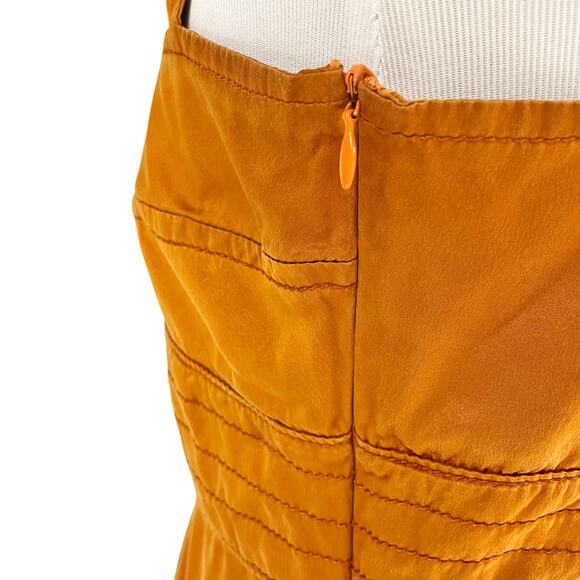 BURBERRY Vintage 90s Silk Babydoll Tank Blouse in Burnt Orange Copper Size 8 - Picture 8 of 11